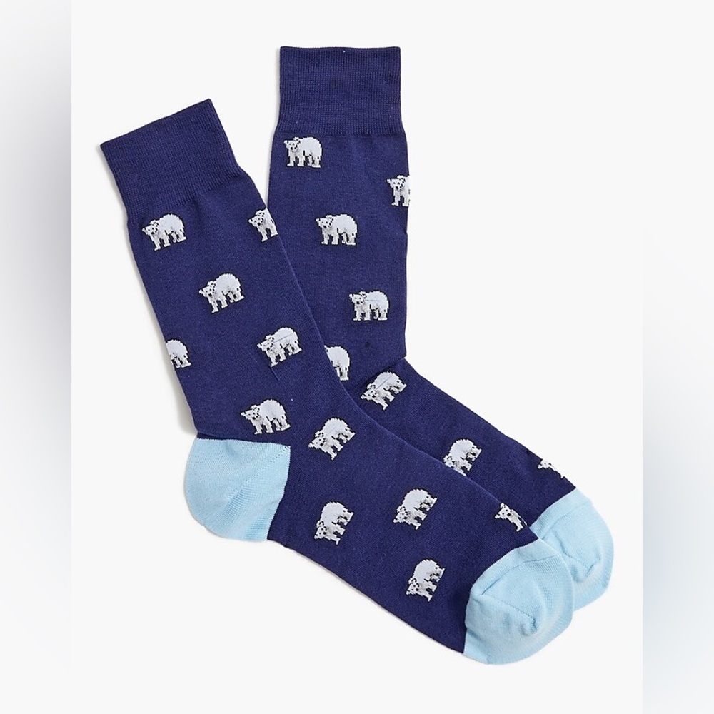 NEW WITH TAG J Crew Men’s Polar Bear Blue Socks
